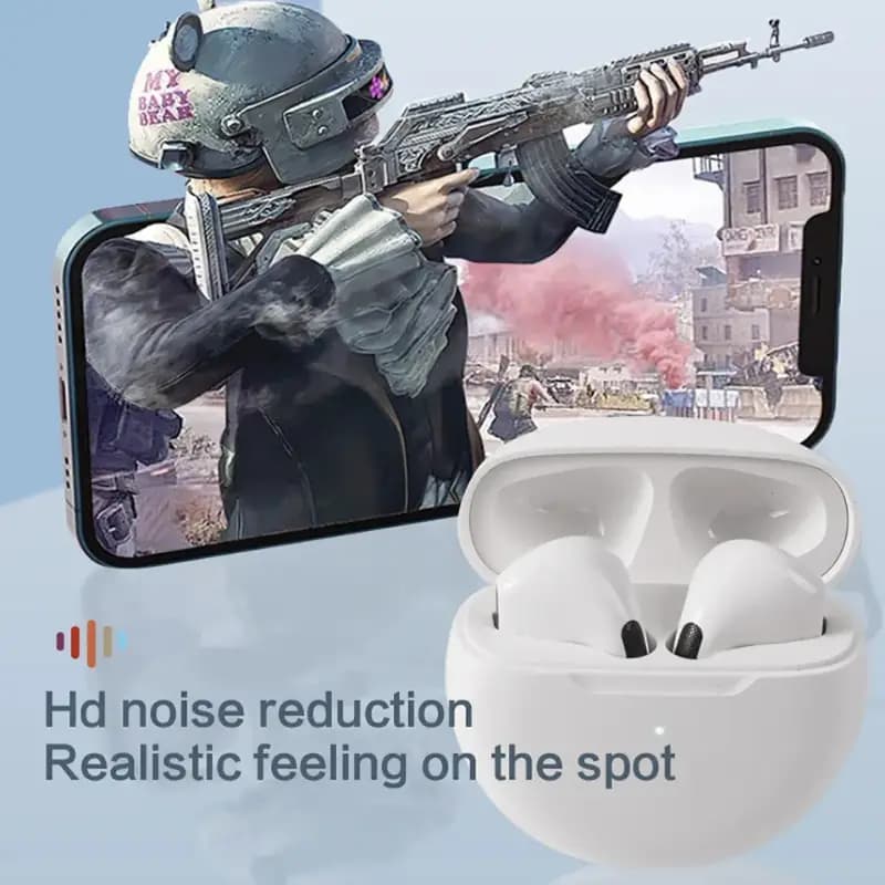 New PRO6 Wireless Bluetooth Headset Stereo Smart Touch Control TWS in-Ear Mic Macaron Bluetooth Earphone Earbuds 6Th Generation
