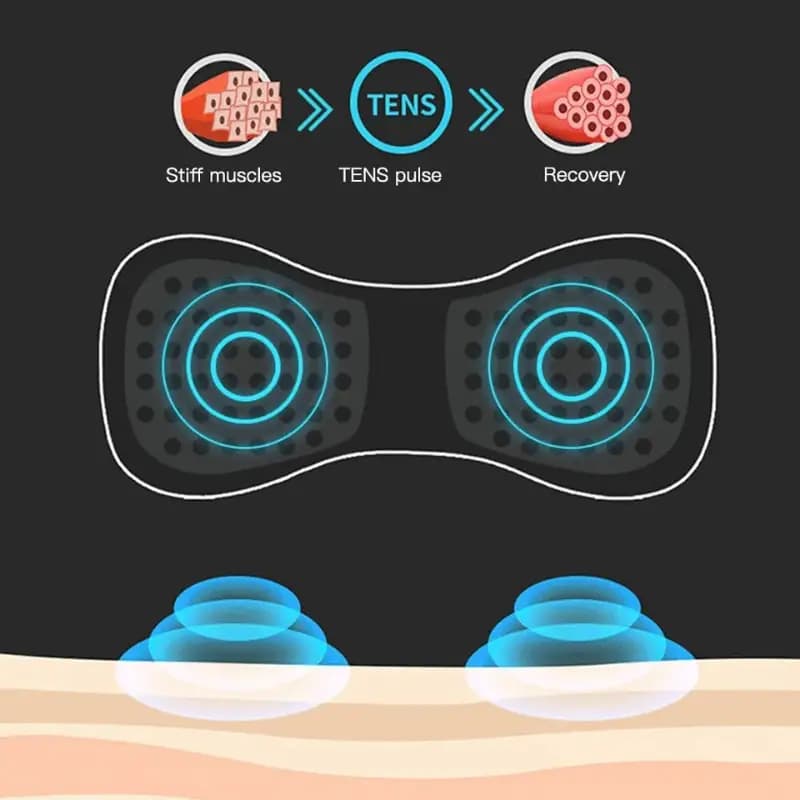 Mini Neck Rechargeable Massager Electric Neck Massage EMS Cervical Vertebra Massage Patch 8 Modes for Muscle Pain Relieve Relax