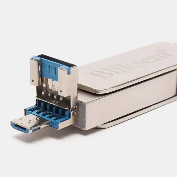 Bilkism Flash Drive USB 3 in 1 Function Type C, Type B and Type A connector