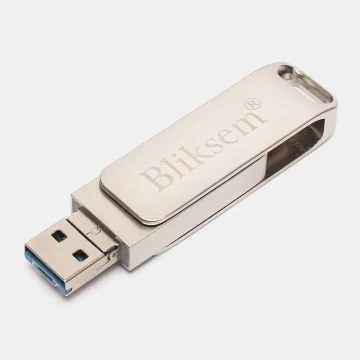 Bilkism Flash Drive USB 3 in 1 Function Type C, Type B and Type A connector
