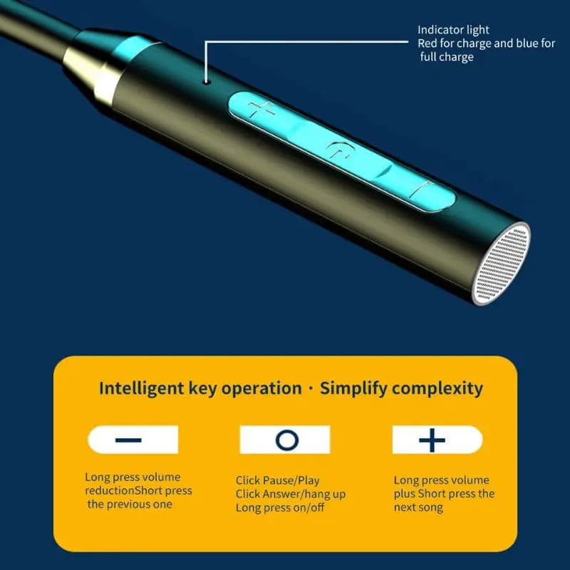 Bluetooth-compatible Earphone Wireless Headphone Magnetic Sport Neckband Neck-hanging TWS Earbuds Wireless Headset with Mic